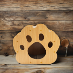 Drink Coaster Factory - Minimalist Natural Wood Cartoon Cat Paw Table Mat Solid Wood