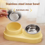 Slanted Mouth Bowl Supplier - Dual Anti-Knock Plastic Dog Cat Food Rice Bowl