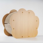 Drink Coaster Factory - Minimalist Natural Wood Cartoon Cat Paw Table Mat Solid Wood