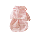 Pet Clothes Factory - Sleeveless Summer Cute Thin Striped Shirt Breathable Bowknot