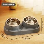 Slanted Mouth Bowl Supplier - Dual Anti-Knock Plastic Dog Cat Food Rice Bowl