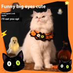 Pet Costume Supplier - Autumn Winter Halloween Knitted Kitten Hat Dog Collar Scarf