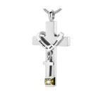 Memorial Pendant Factory - Hot Sales Stainless Steel Cross with Birthday Stone Ashes
