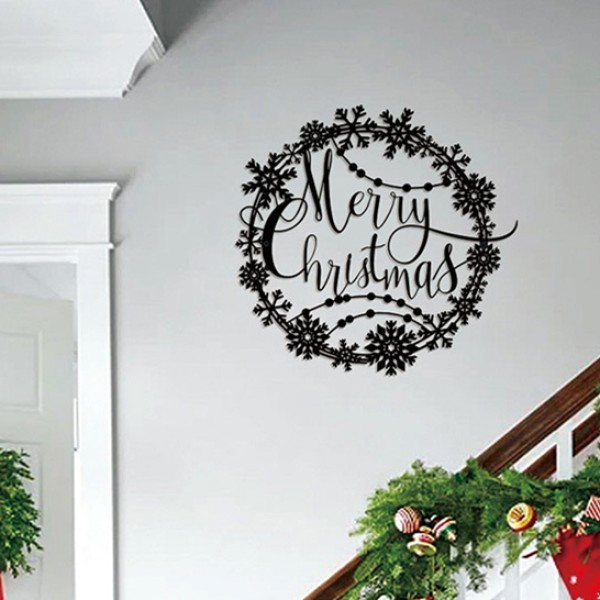 Christmas Wreath Supplier - Wrought Iron Snowflake Wreath Wall Hanging Holiday Home
