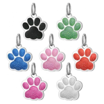 Oil Drip Dog Tag Manufacturer - Stainless Steel Glitter Paw Print Laser Engravable