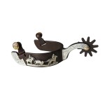 Cowboy Spurs Manufacturer - Western Inlaid White Copper Plate Copper Buckle Bronze Men's