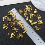 Halloween Charm Supplier - 20 Styles Antique Gold Ghost Theme Alloy Pendant
