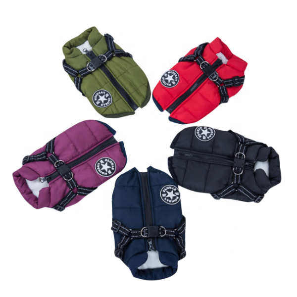 Pet Coat Supplier - Hot Selling Autumn Winter Flleece Harness Integrated Cotton Waterproof