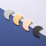 Crescent Moon Tag Supplier - Double-Sided Polished Metal Pet ID Bag Charm