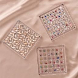 亚克力展示盒供应商-多用途透明带盖防尘标本盒矿石珠宝收藏