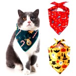 Pet Bib Supplier - Christmas Halloween Spot Printing Triangle Handkerchief Holiday