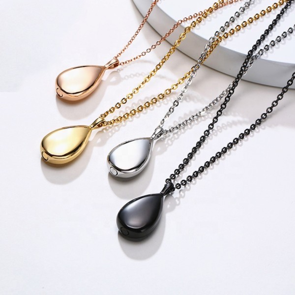 Pet Urn Manufacturer - Classic Stainless Steel Heart-shaped Water Drop Perfume Bottle