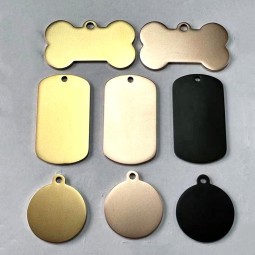 Matte Pet ID Tags Factory - Brushed Stainless Steel Non-Glossy Round Bone Shapes