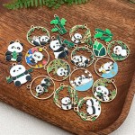 Chinese Style Pendant Factory - Cute Cartoon Panda Bamboo Alloy Enamel Keychain