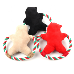 Plush Dog Toy Supplier - New Squeaky Cartoon Cotton Rope Christmas Toys Molar Resistant