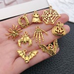 Halloween Charm Supplier - 20 Styles Antique Gold Ghost Theme Alloy Pendant