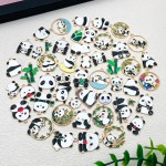 Chinese Style Pendant Factory - Cute Cartoon Panda Bamboo Alloy Enamel Keychain