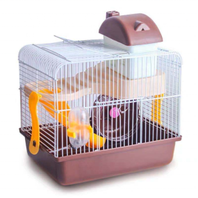 仓鼠笼供应商-27x21x30cm厂家直销高品质豪华预制屋塑料小动物笼