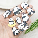 Chinese Style Pendant Factory - Cute Cartoon Panda Bamboo Alloy Enamel Keychain