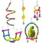 Parrot Toy Manufacturer - Combination Wooden Standing Climbing Biting Set 6 Pieces
