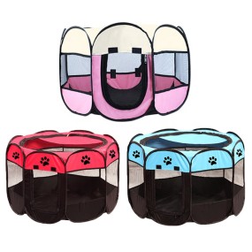 Pet Tent Supplier - 11411458cm Delivery Room Octagon Dog Cage Oxford Cloth Folding