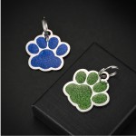 Oil Drip Dog Tag Manufacturer - Stainless Steel Glitter Paw Print Laser Engravable