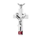 Memorial Pendant Factory - Hot Sales Stainless Steel Cross with Birthday Stone Ashes