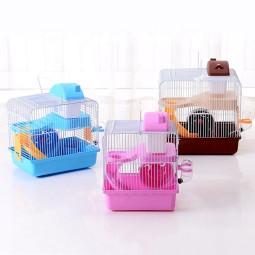宠物笼源头工厂-23x17x30cm实惠塑料定制屋2层豪华仓鼠笼小动物