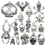 Halloween Pendant Factory - 16 Styles Retro Skull Spider Alloy DIY Accessories