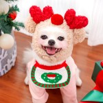 Pet Hat Supplier - Christmas Decoration Hat Bibs Teddy French Bulldog Autumn Winter
