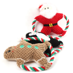Plush Dog Toy Supplier - New Squeaky Cartoon Cotton Rope Christmas Toys Molar Resistant