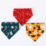 Pet Bib Supplier - Christmas Halloween Spot Printing Triangle Handkerchief Holiday
