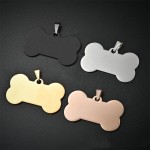 Matte Pet ID Tags Factory - Brushed Stainless Steel Non-Glossy Round Bone Shapes