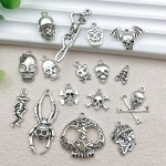 Halloween Pendant Factory - 16 Styles Retro Skull Spider Alloy DIY Accessories