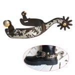 Cowboy Spurs Manufacturer - Western Inlaid White Copper Plate Copper Buckle Bronze Men's