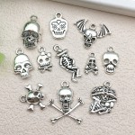 Halloween Pendant Factory - 16 Styles Retro Skull Spider Alloy DIY Accessories