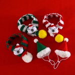 Christmas Scarf Manufacturer - Striped Scarf Hat Fashionable Adjustable Red Green Wool