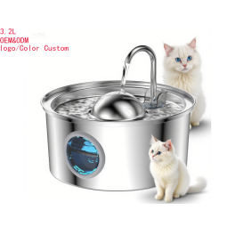Pet Water Fountain Factory - 3.2L Stainless Steel USB Charging