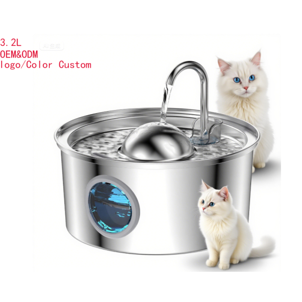 Pet Water Fountain Factory - 3.2L Stainless Steel USB Charging