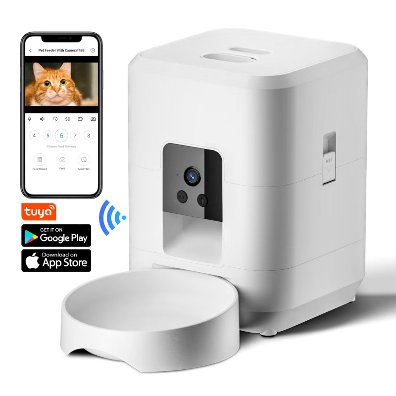 Smart Pet Dry Food Feeder Factory - Tuya App Control Camera Timed
