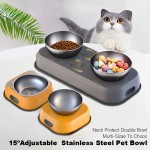 Adjustable Pet Food Bowl Supplier - Double Angle Neck Protect Design