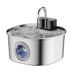 Pet Water Fountain Supplier - 3.2L Wireless Squared Stainless Steel
