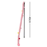 Christmas Cat Toy Factory - 40cm Pompom Teaser with Plush Balls Colorful Interactive Toy