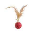Cat Toy Ball Manufacturer - Wholesales Eco-Friendly Solid Elastic Feather Ball for Cats
