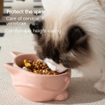 Ceramic Cat Bowl Manufacturer - Rice Cervical Spine High Leg Double Bowl Cute Drinking Water Basin