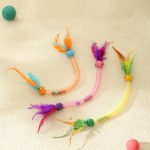 Cat Teaser Toy Supplier - Eco-Friendly Elastic Rope with Catnip Ball Feather for Kittens