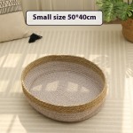 Cat Bed Supplier - Wholesale Factory Summer Cool Oval Pet Bed Woven Rattan Cotton Rope