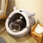 All-Season Cat Bed Factory - Winter Warm Summer Cool Semi-Enclosed House Removable Cushion
