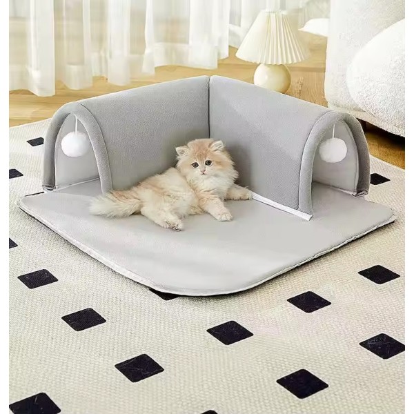 Cat Tunnel Bed Manufacturer - Wholesale 2 in 1 Cat Hole Dog Sleeping Mat Double Openings