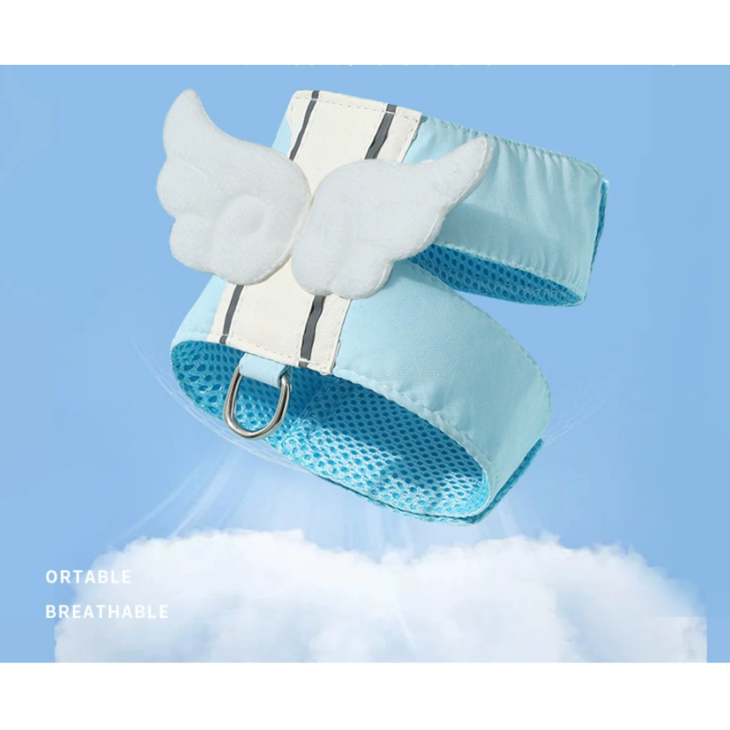 Pet Vest Factory - Solid Pattern Breathable Nylon Harness with Lead Rope Customized Cloth